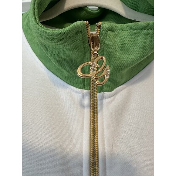 G-Unit G.Unit Varsity No 50 Cent zip track jacket white green athletic L Large - Picture 3 of 16